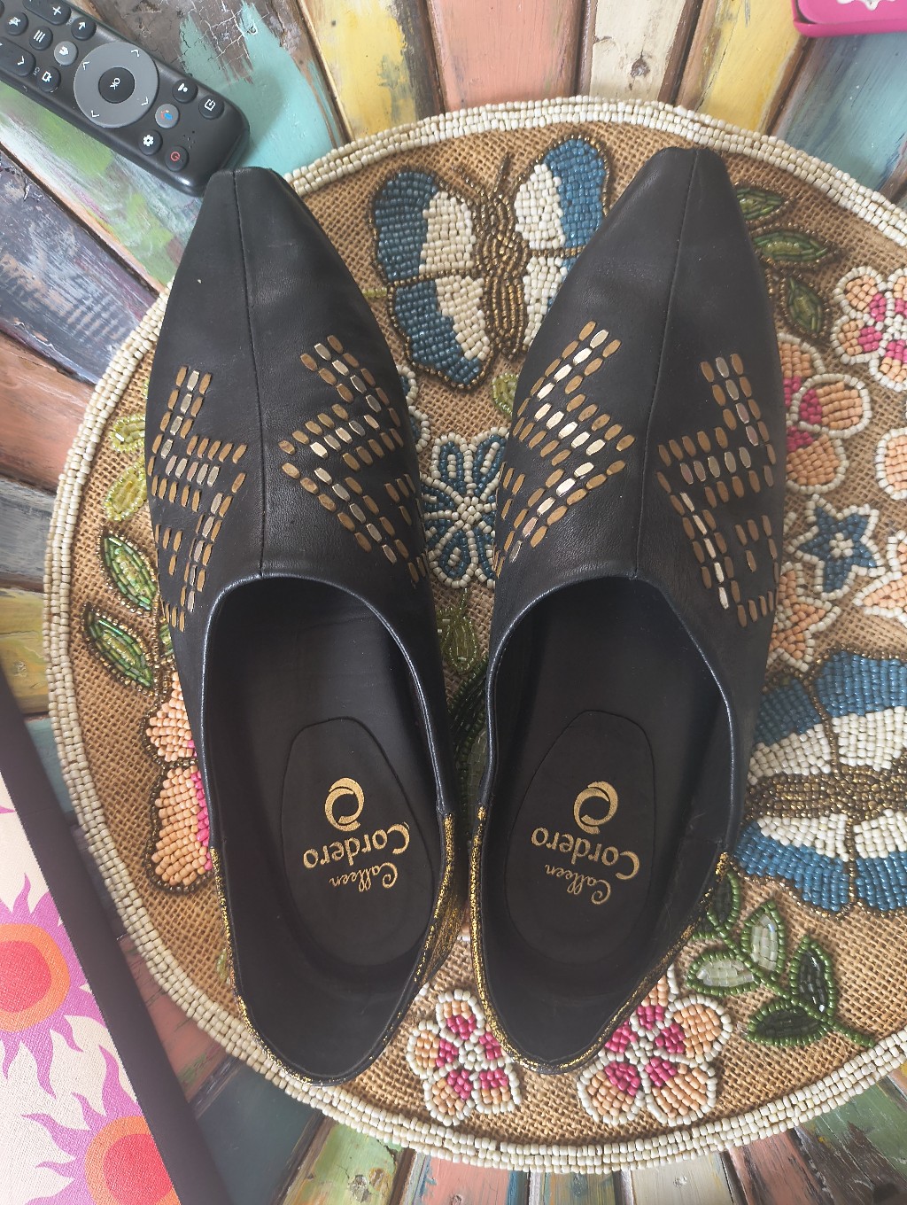 Calleen Cordero Black Leather SlipOn Flats